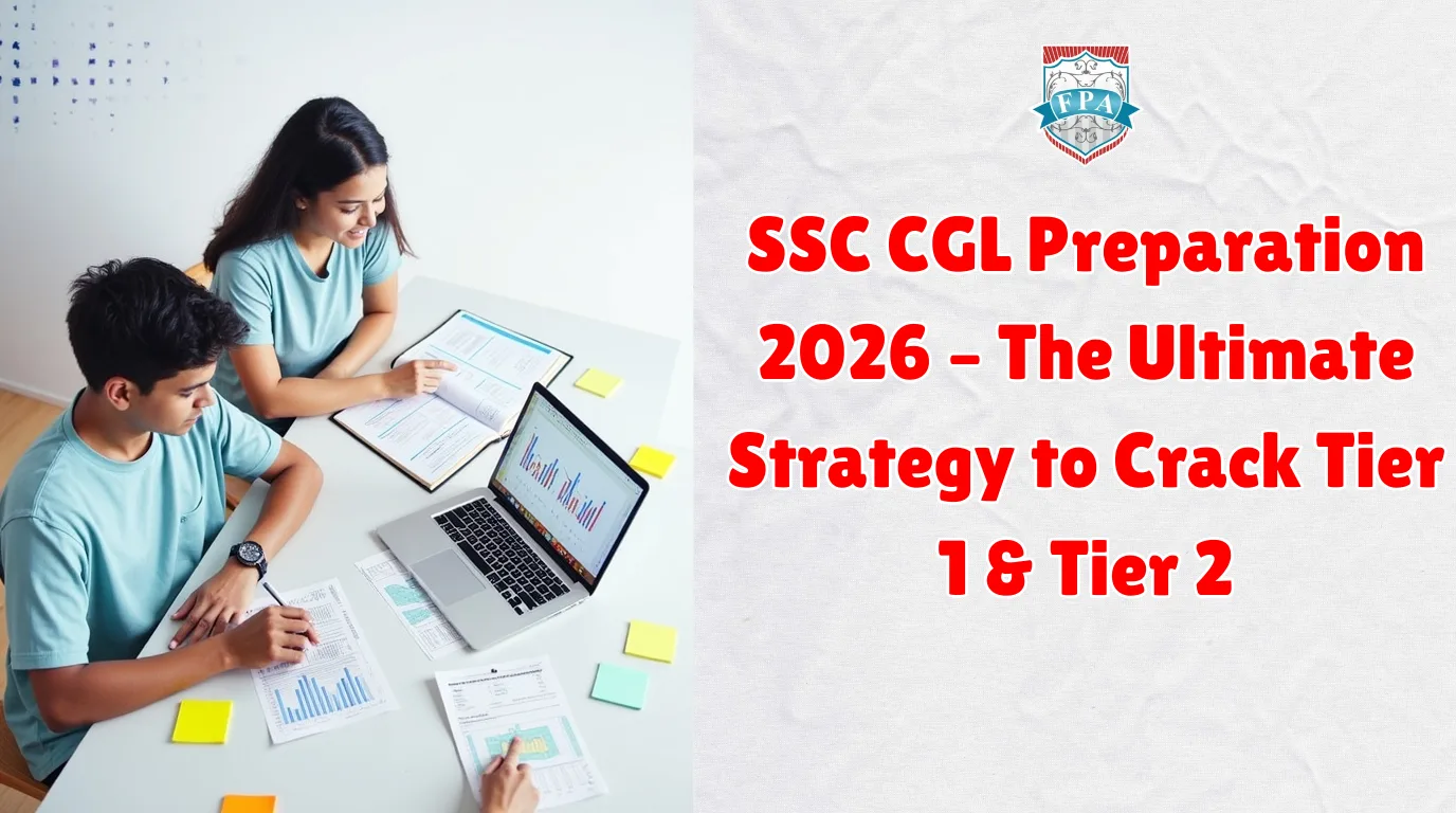 SSC CGL Preparation 2026 – Students studying with books and laptops for competitive exam success