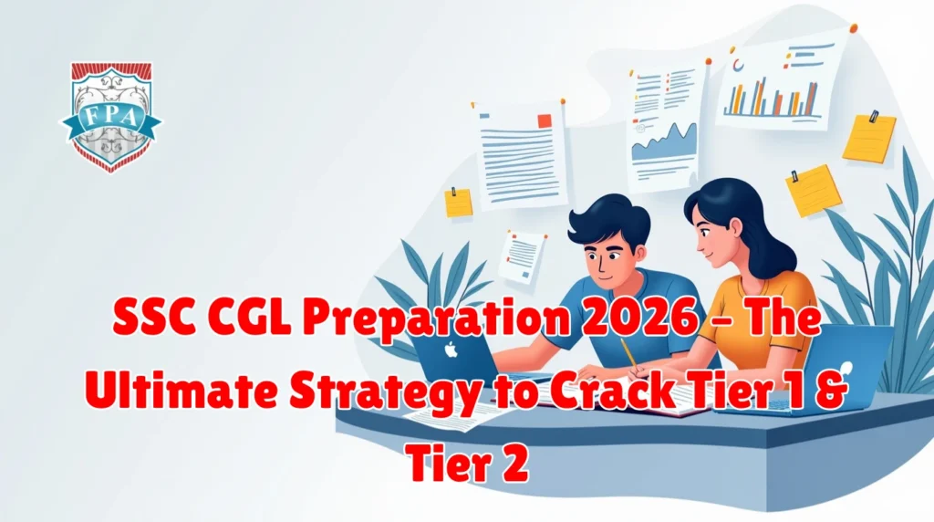 SSC CGL Preparation 2026 – Students studying with books and laptops for competitive exam success